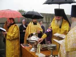 Освящение закладного камня в с. Серебряное (Горьковское благочиние)